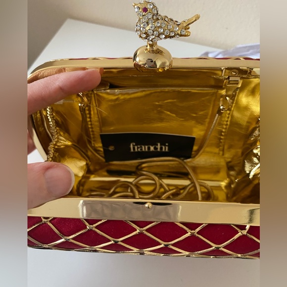 Red and gold evening bag - Picture 4 of 5